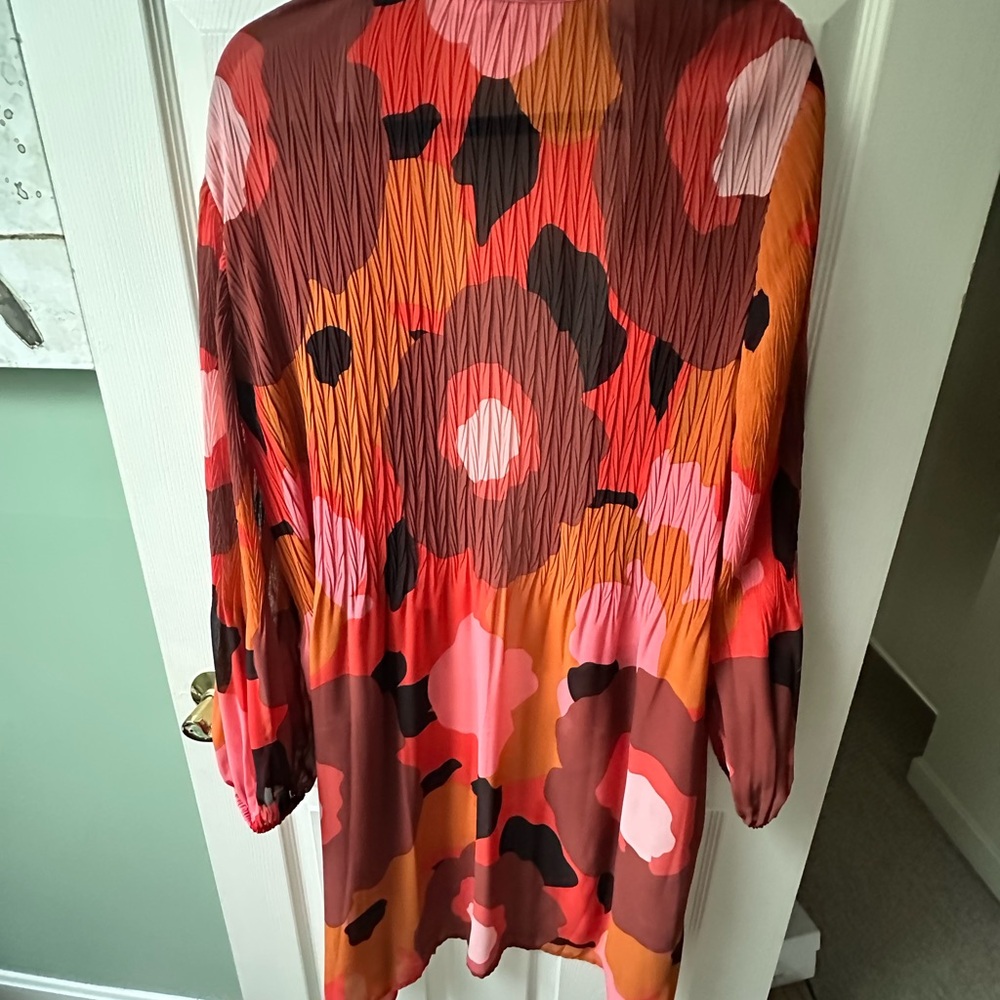 DR2 Multicolor Abstract Long Sleeve Dress